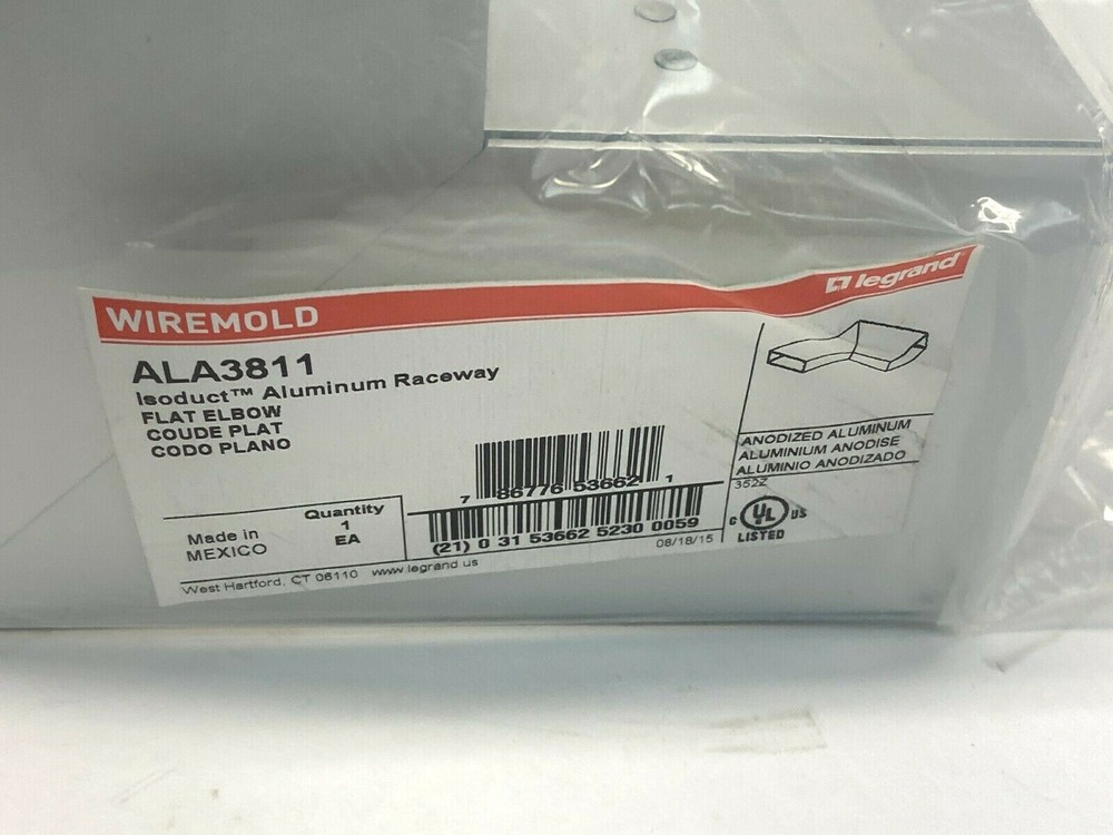 Wiremold ALA3811 Flat Elbow Fitting 90 Degree