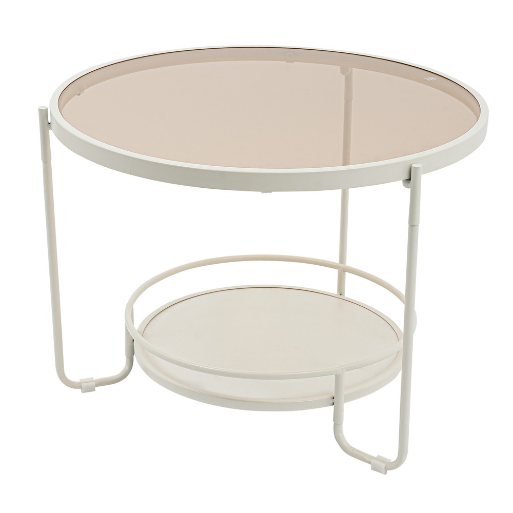 Modern Round 2-Tier Side Table, Coffee Table,tea table for balcony, study room