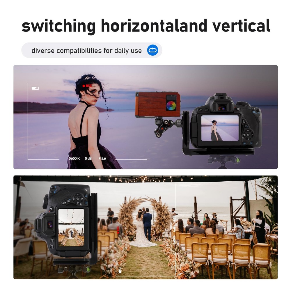 (Real Single one Piece) L Bracket Camera for DSLR Vertical Horizontal Switchi...
