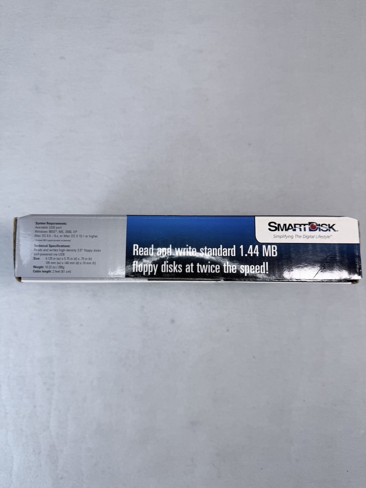 SmartDisk High-Speed USB 3.5" External Floppy Drive FDUSB-TM2 for Windows/Mac