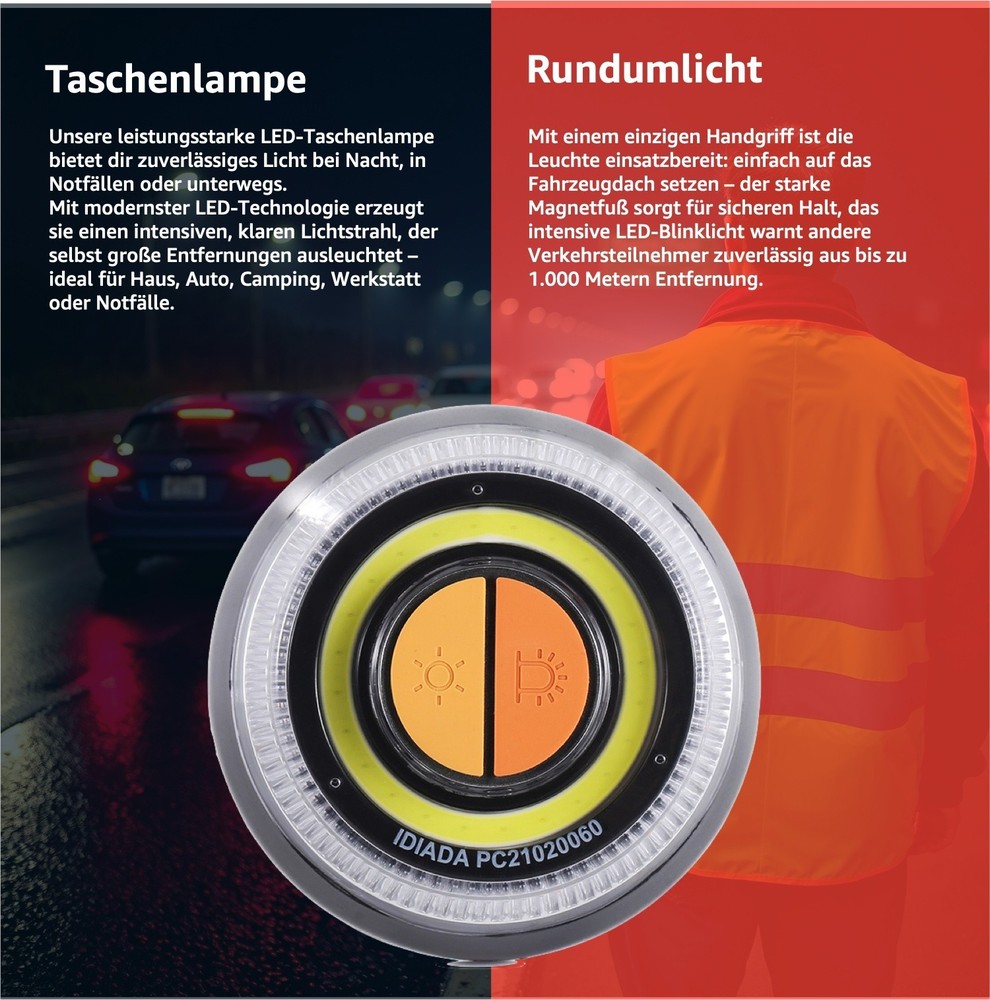 3x V16 EU Emergency Light - Warning Triangle Alternative & Safety Light