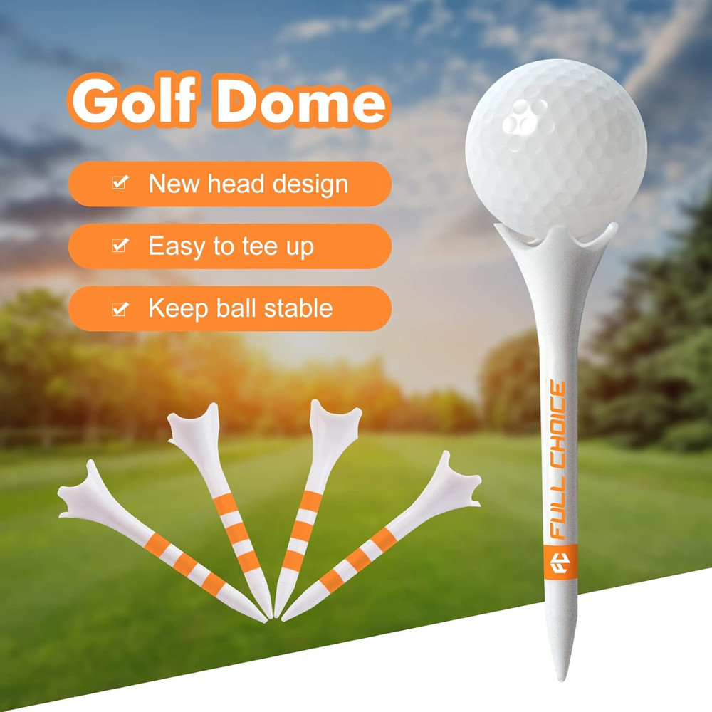60/100 Pack Plastic Golf Tees (2-3/4"Or 3-1/4"), Enhanced Durability & Stability