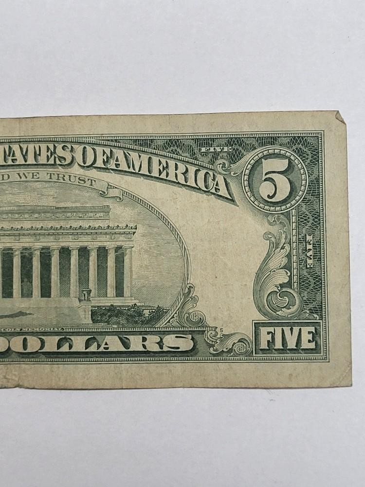 1963 RED Seal $5 United States Note CHEAP !!!