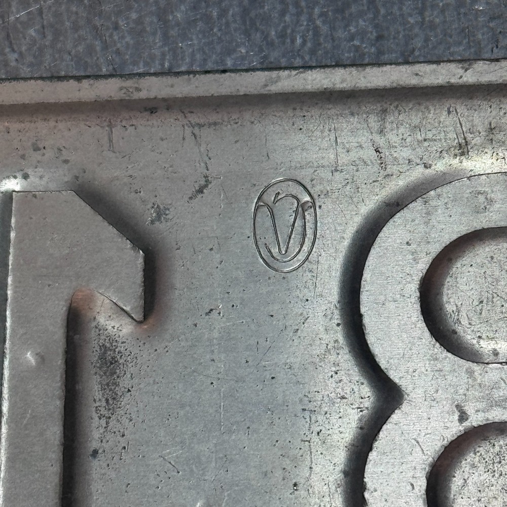 Original Belgium Red License Plate #SB 1663