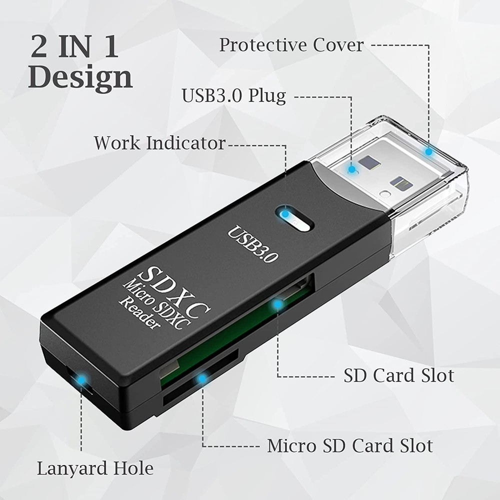 USB 3.0 SD Card Reader For PC, Micro SD Card To USB Adapter, Card Reader For Cam