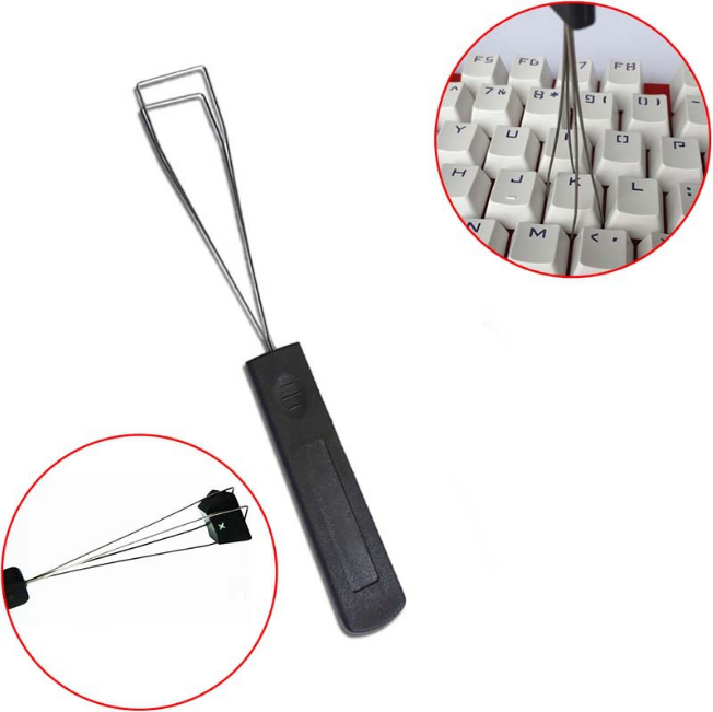 2pcs Mechanical keyboard key cap puller hot plug shaft steel wire remover