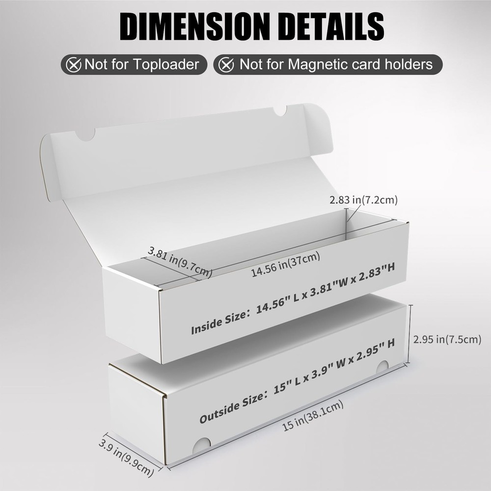 Trading Card Storage Box, 10Pack 1100 Count White Corrugated Cardboard Bulk S...