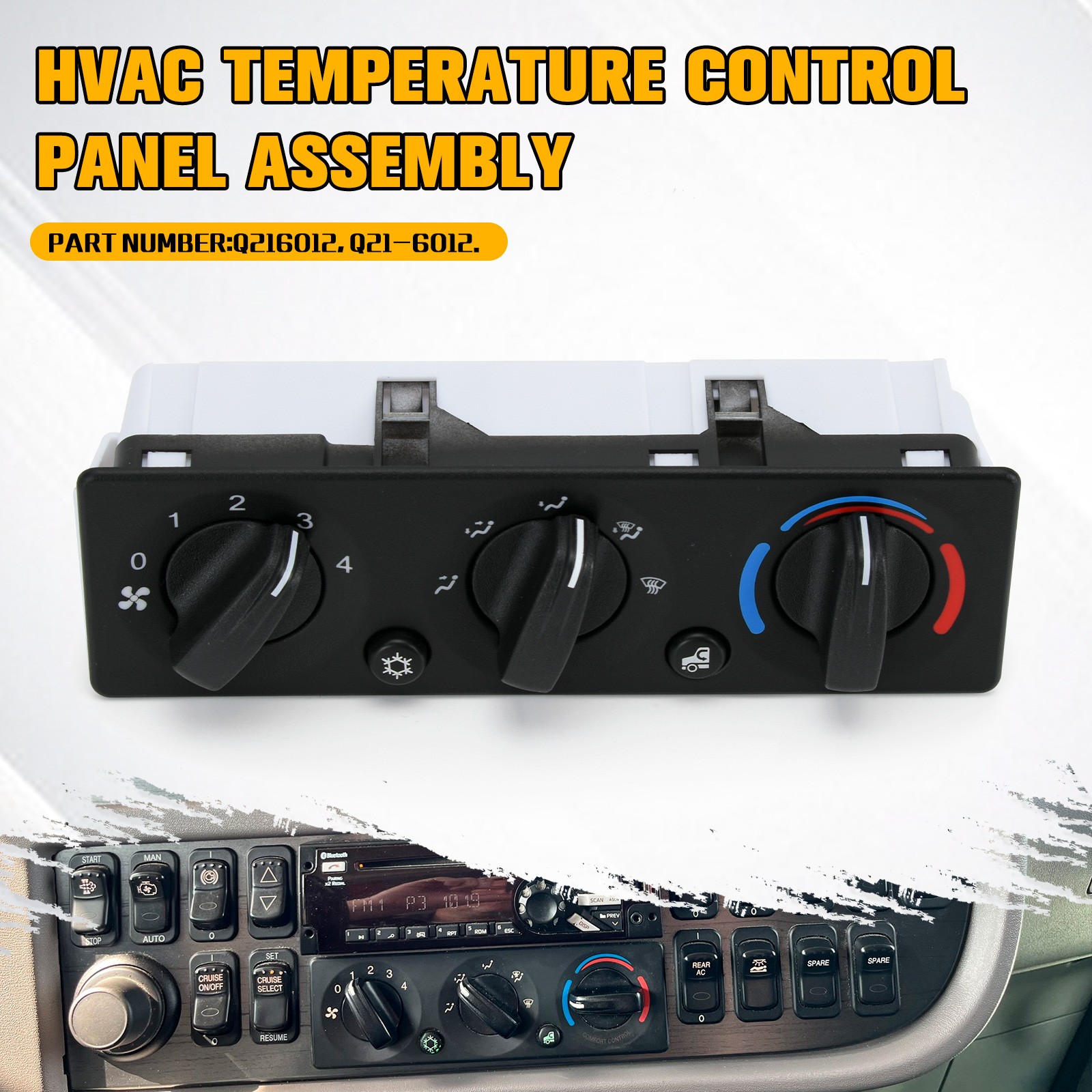 New A/C Climate Control Module Panel Fits 2008-2015 Peterbilt 385 386 Q21-6012