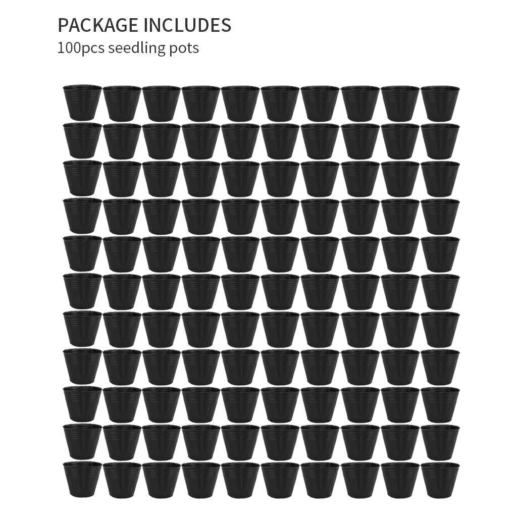 100 Plastic Plant Nursery Seed Starting Pots for Succulent Seedling Garden S M L