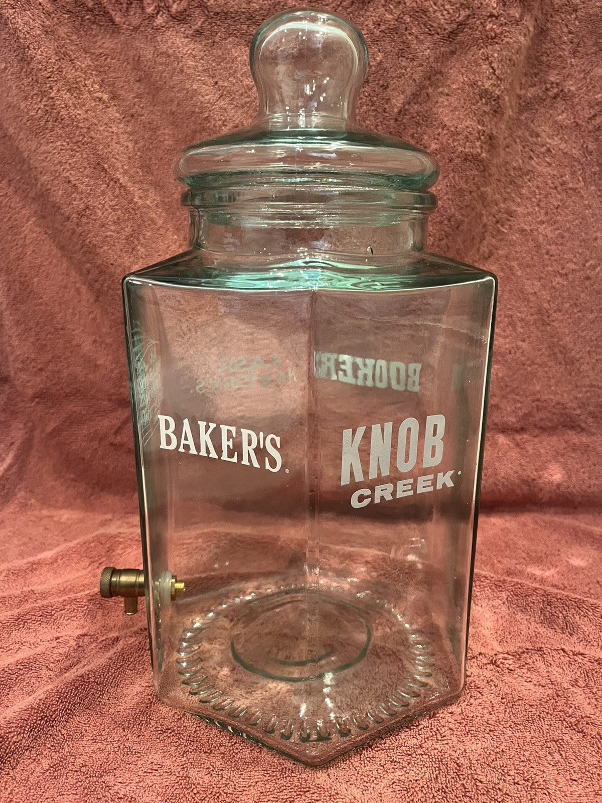 SVE Green Glass Beverage Dispenser 2.5G Bourbon Bookers Knob Creek Baker’s