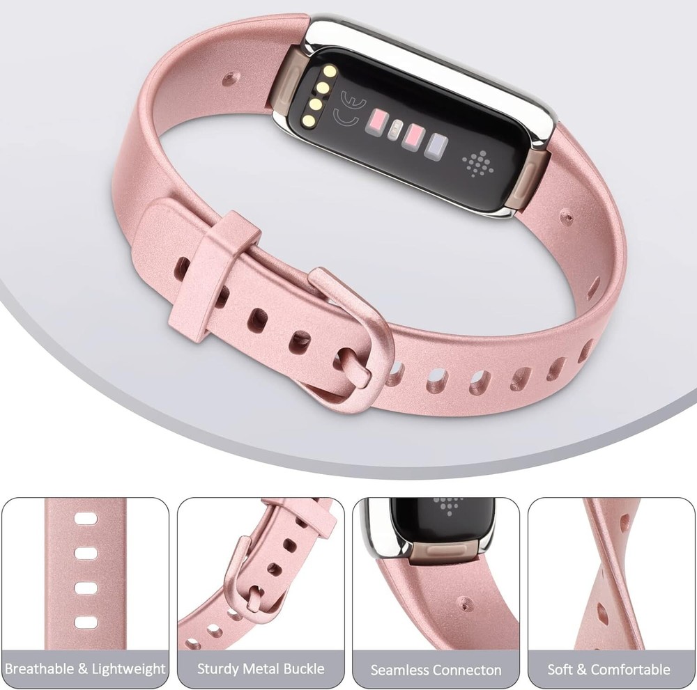 4 Pack Bands for Fitbit Luxe Bands, Soft Silicone Wristband Replacement Strap fo
