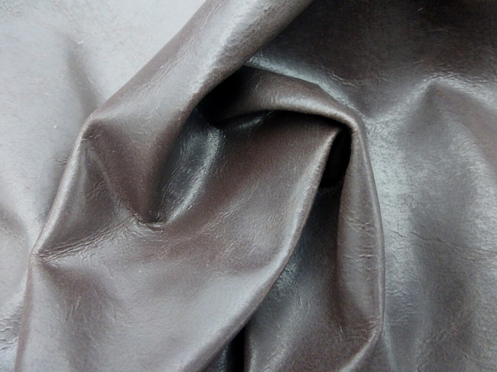 lambskin leather hide Walnut Brown Rustic Smooth Finish Double Sided