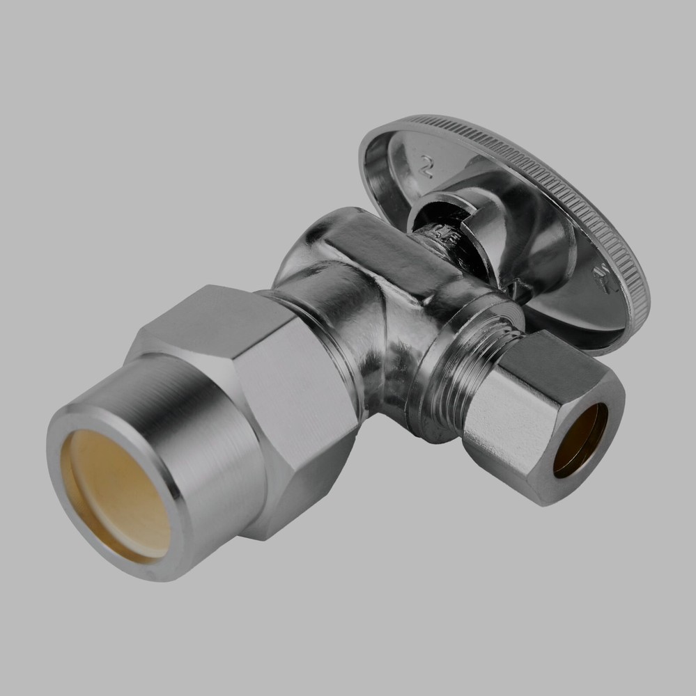 EFIELD 2 PCS 1/2" CPVC X 3/8" OD 1/4TURN COMPRESSION ANGLE STOP VALVE