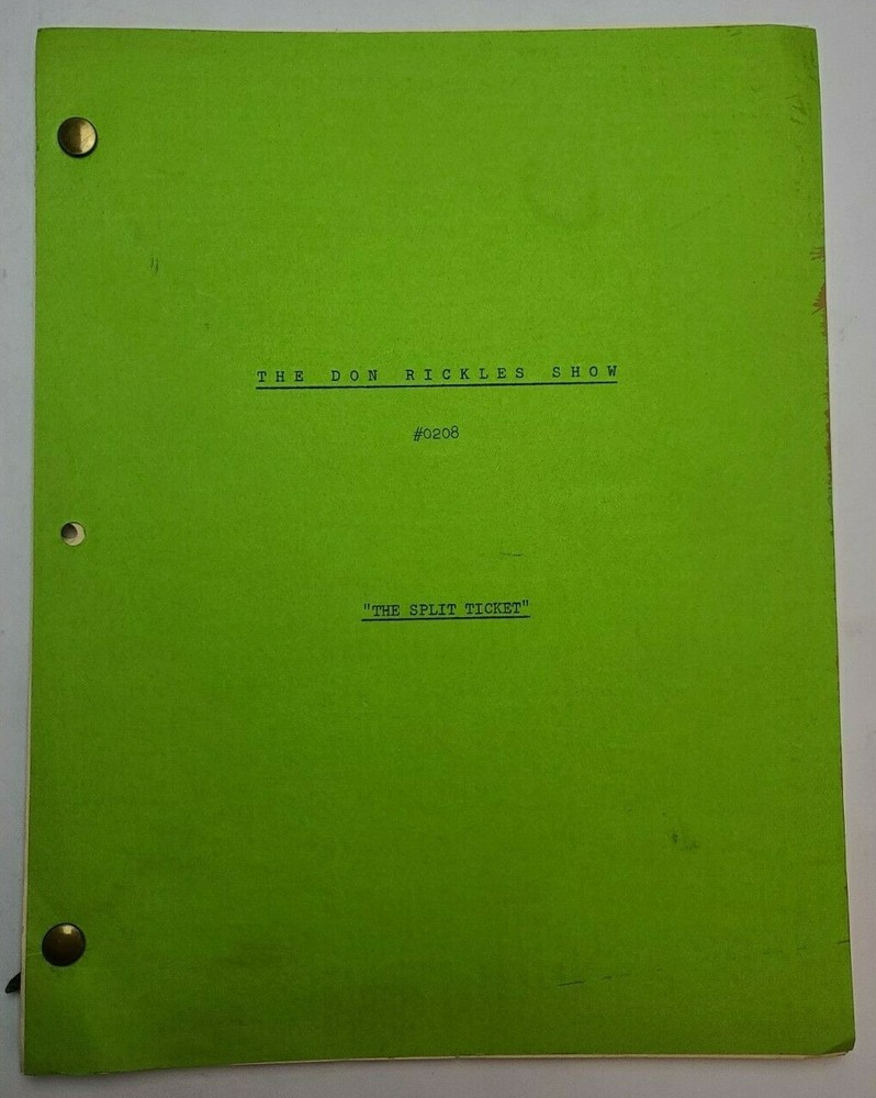 THE DON RICKLES SHOW / Elias Davis 1972 TV Script "The Split Ticket"