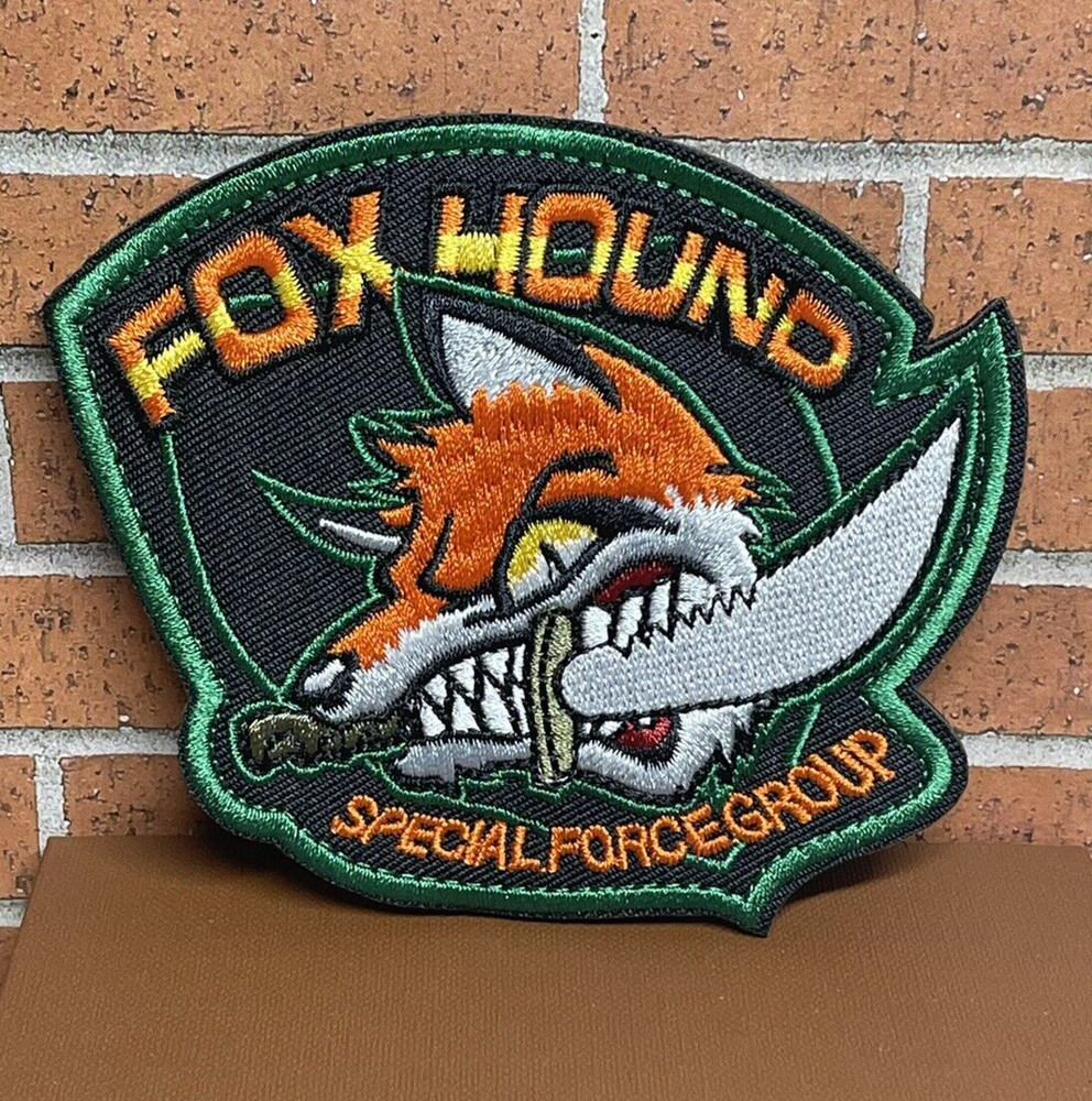 Metal Gear Solid Fox Patch, Hook Loop Embroidered Tactical Morale FoxHound Patch