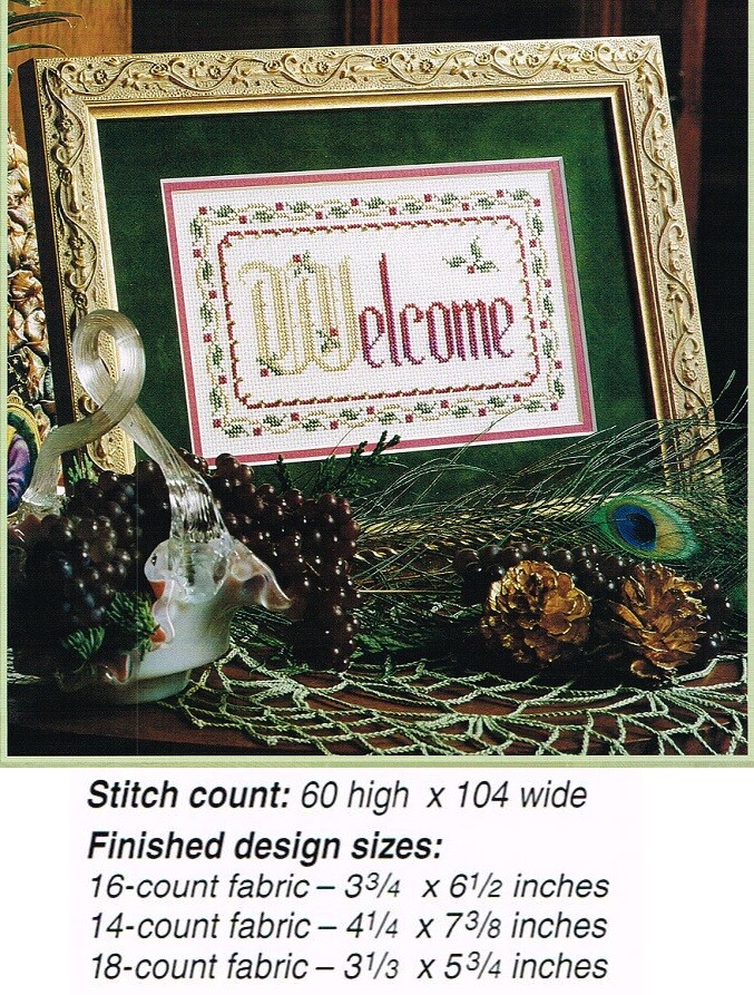 WELCOME SAMPLER   CROSS STITCH  PATTERN ONLY    xtrs