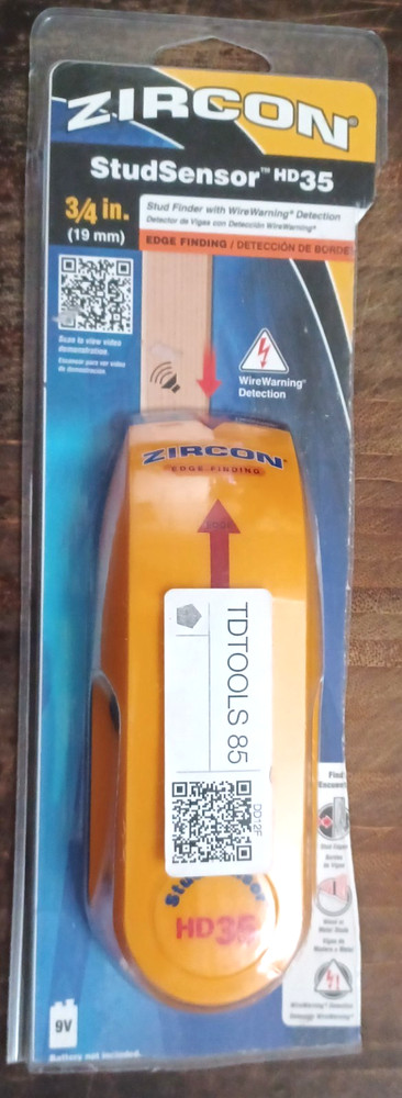 Zircon StudSensor HD35 Stud Finder w/ Wire Warning Detect BRAND NEW Cut Package