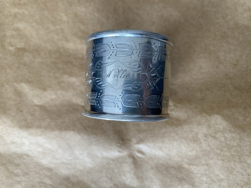 Silver Napkin Ring Engraved Nellie