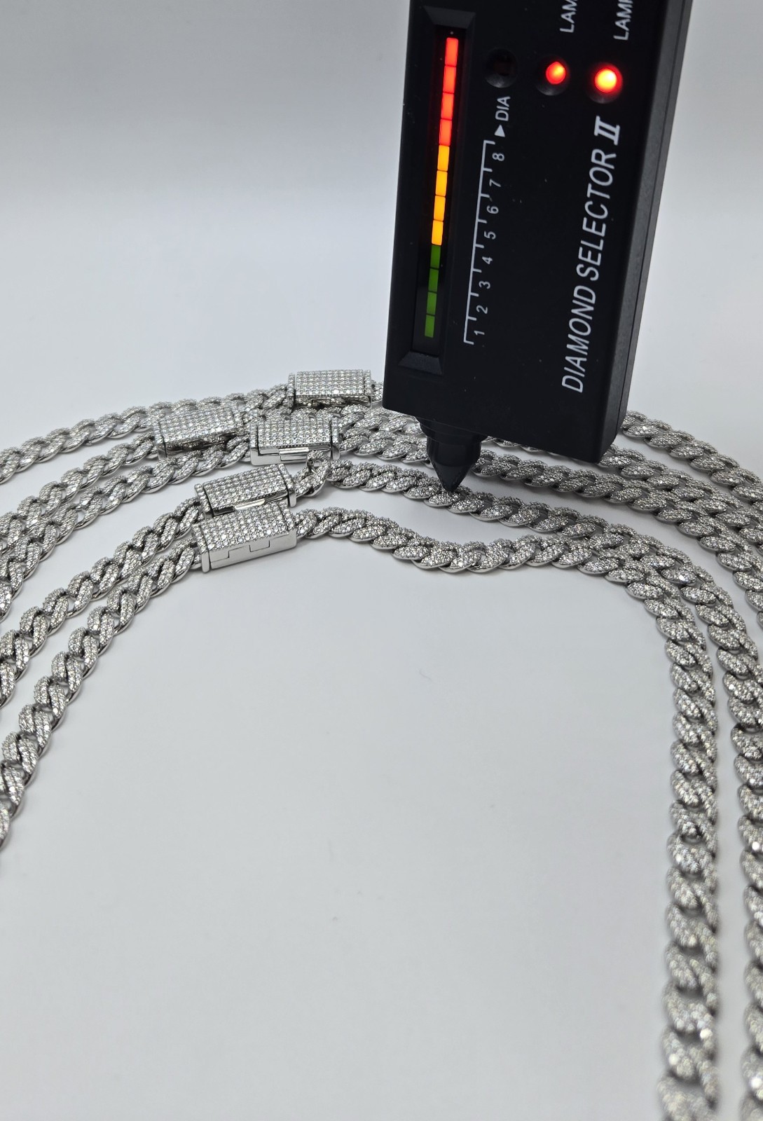 Genuine MOISSANITE Miami Cuban Chain Necklaces 6mm, 925 Sterling Silver, Icey