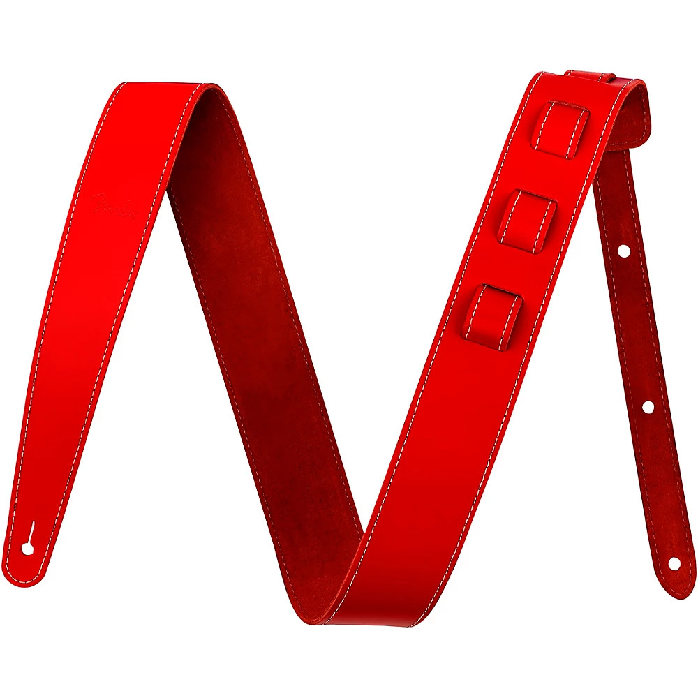 Fender Essentials Leather Strap Red 2 in.