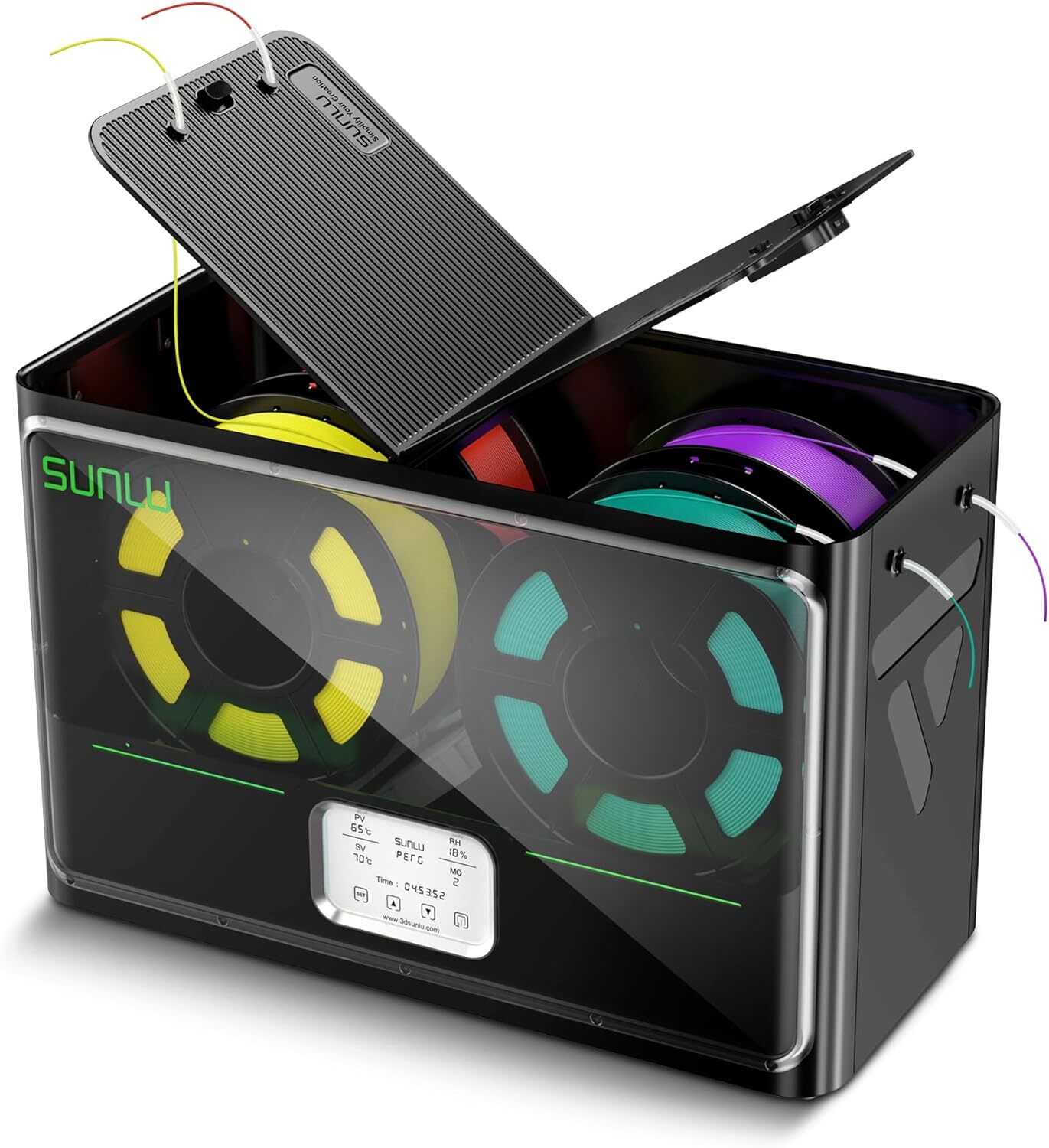 SUNLU S4 Filament Dryer Box,4 Spools Capacity,Black Weight 4.8KG,FilaDryer S4