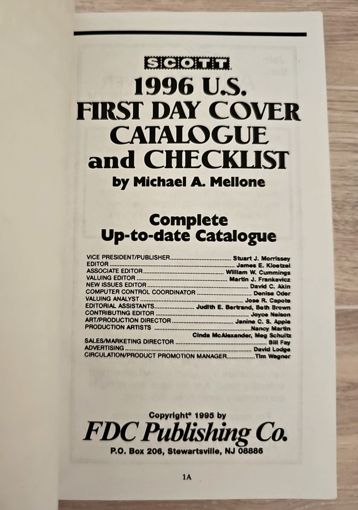 Vtg. 1996 SCOTT U.S. First Day Cover Catalogue & Checklist Book