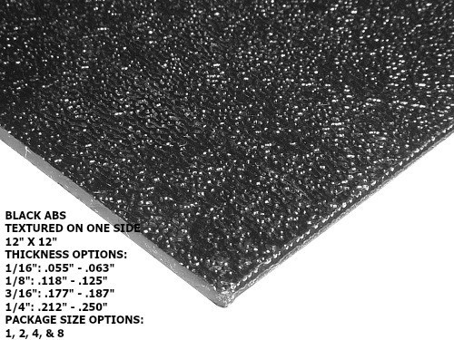 (2-Pack) ABS Plastic Sheet - 1/8" thick (3mm)-Black - 24" x 48"