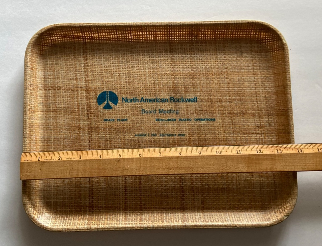 Original NASA Aug. 7, 1970 North American Rockwell Reinforced Plastic Ops Tray