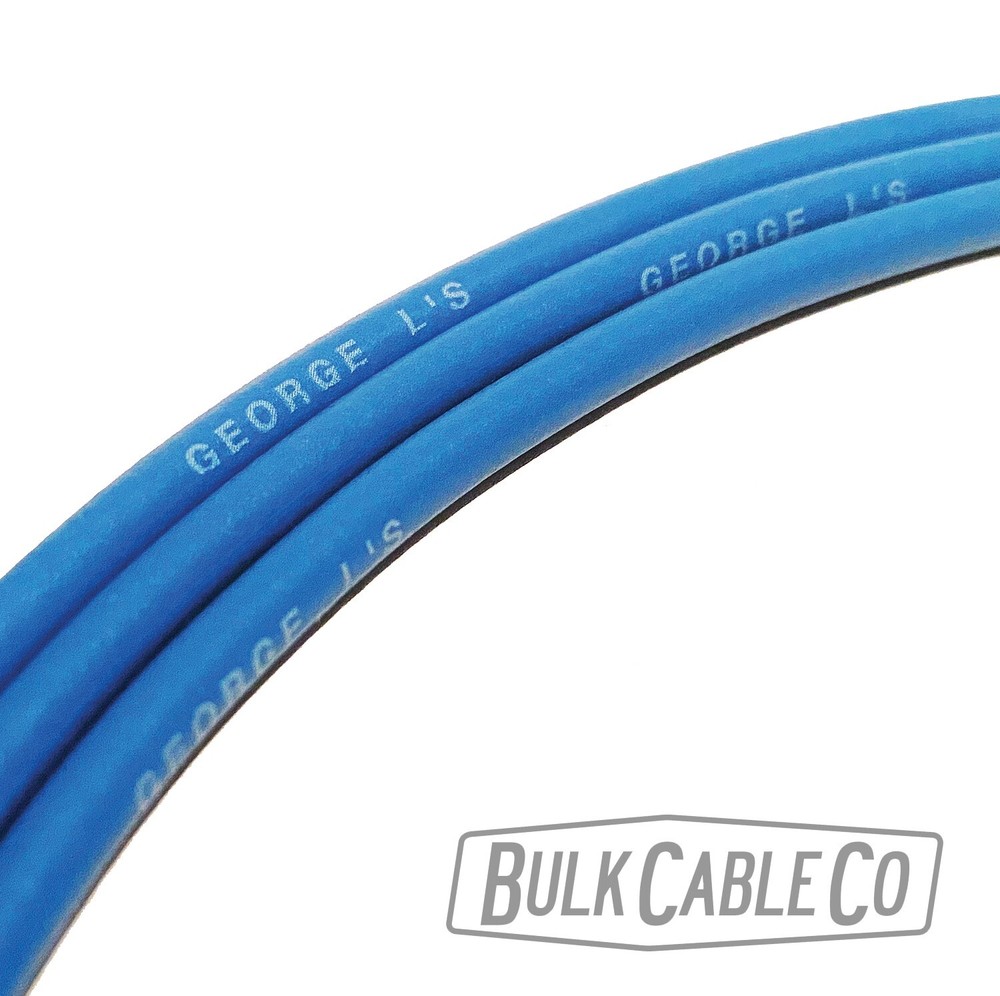 12" - George L's .155 - BLUE - Pedalboard Patch Cable - BULK Guitar FX Cable
