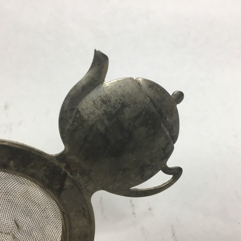Vintage Silver Plated Tea Strainer Mesh Unmarked 5”