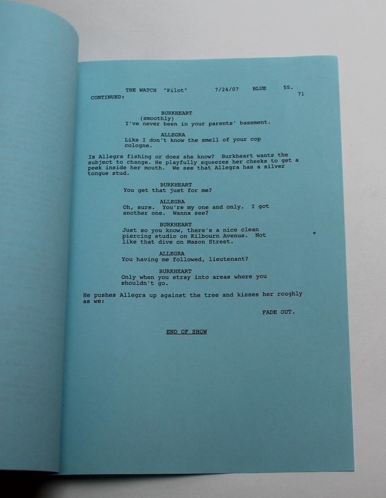 THE WATCH / Ed Decter & John J. Strauss 2007 TV Script Unproduced Pilot