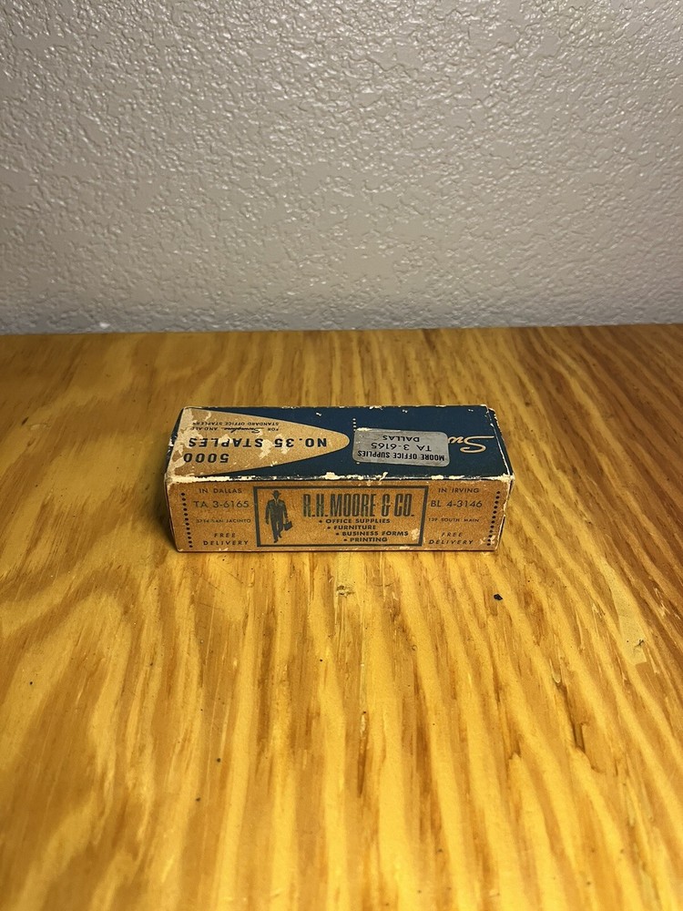 Two Vintage 35 2/D Staples Boxes With Staples One With Advertisement