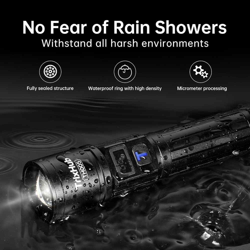 Super Bright Rechargeable LED Flashlight 2-Pack with 700 Lumens & 5 Modes