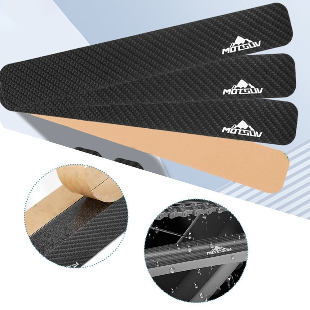 Rust Resistant Bicycle For Chainstay Frame Protector Carbon Fiber Texture