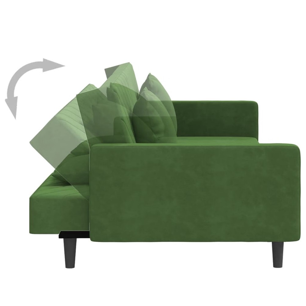 Sofa Bed Dark Green Velvet (100% polyester) Standard