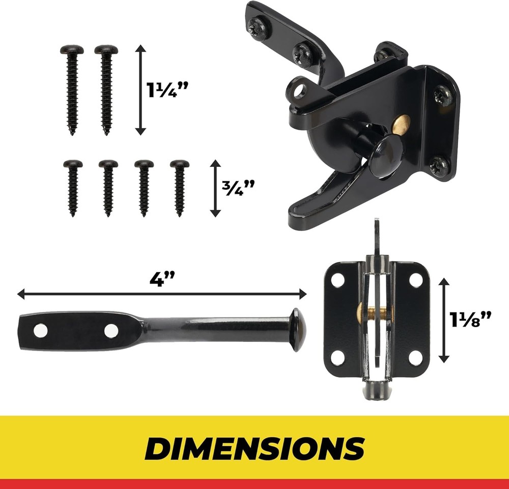 Versatile Garden Gate Latch with Automatic Locking and Quick Install Features