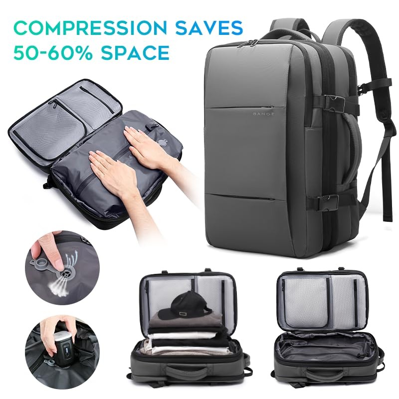 Backpack with Anti-Theft Vacuum Compression Travel Backpack,Expandable Backpa...