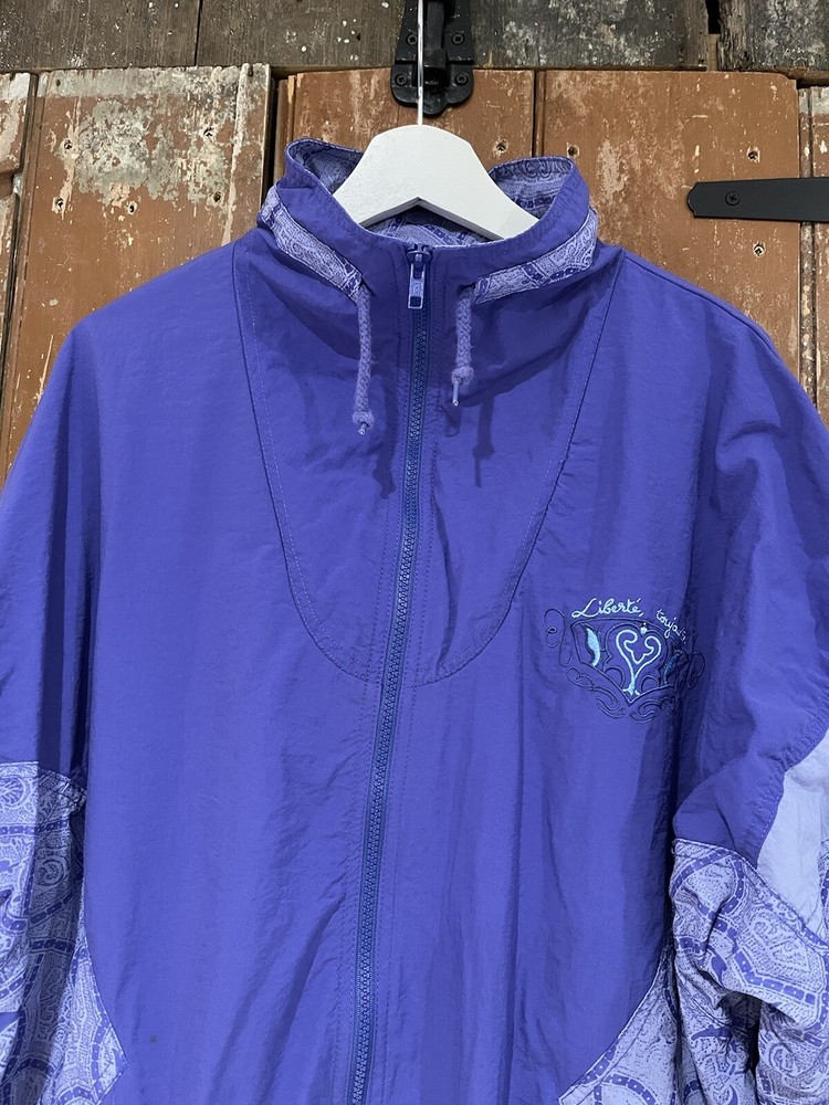 Active Swiss-Design Track Jacket Lined Purple Full Zip Men's Large