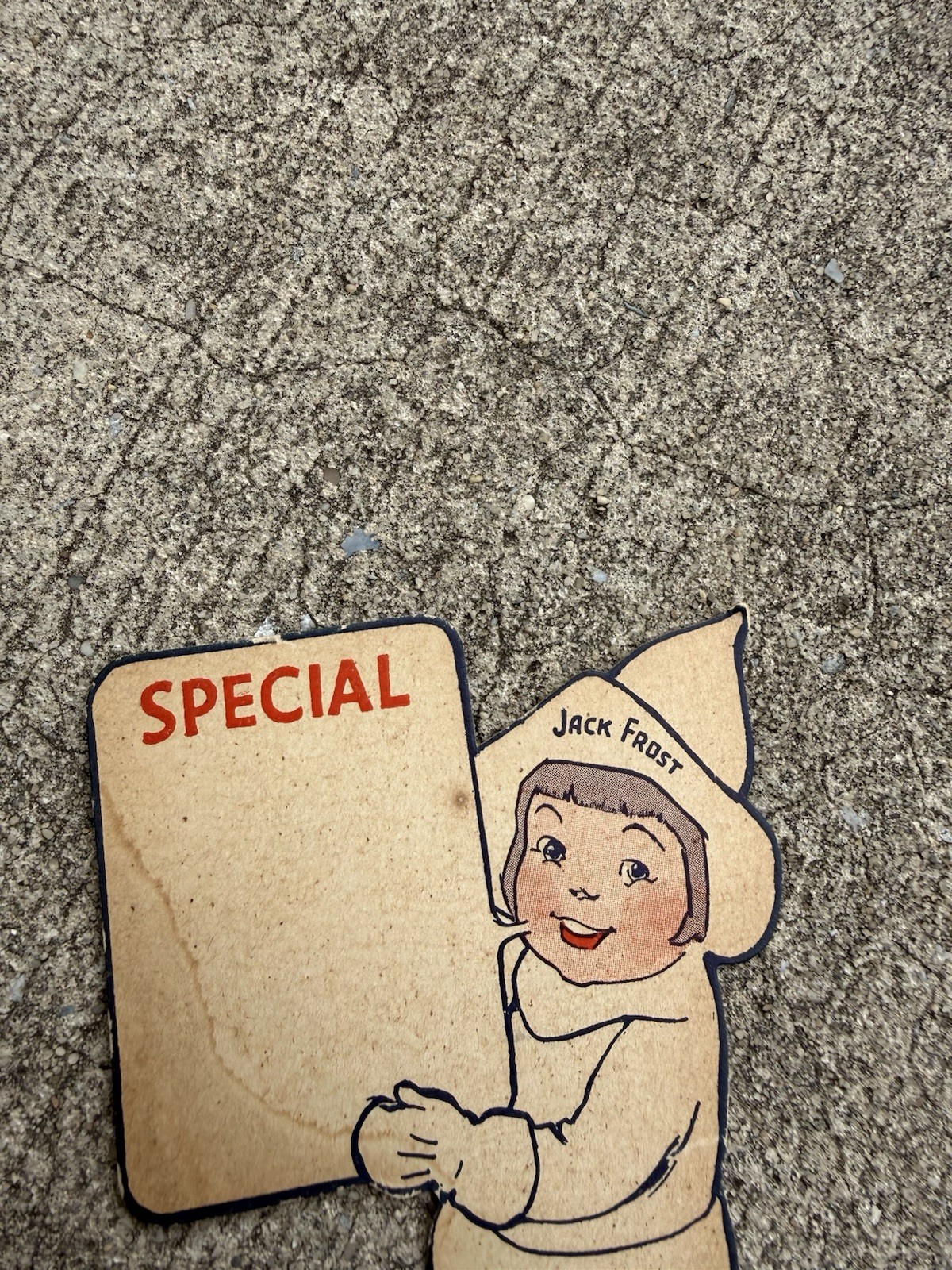 Jack Frost Bottle Insert/topper Soda Advertising Cardstock