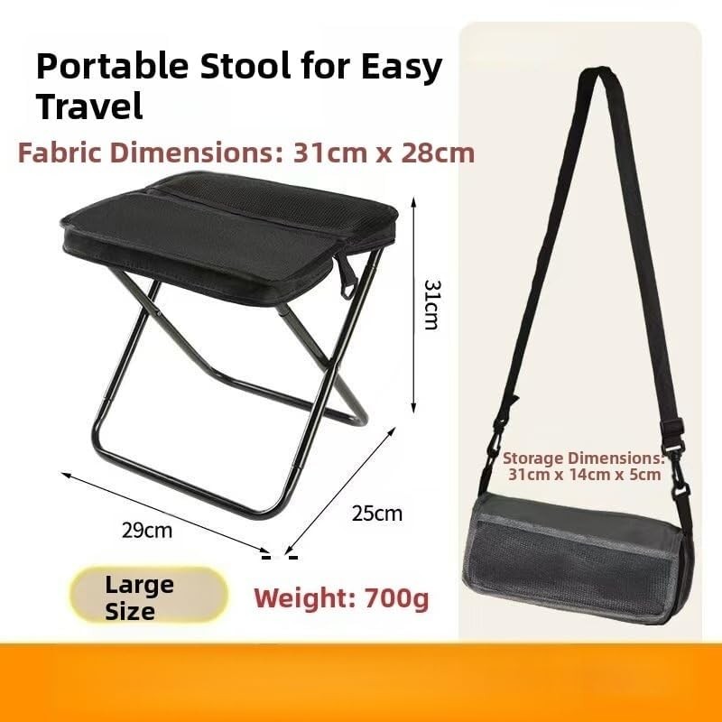 Portable Folding Camping Stool with Shoulder Strap, Suitable for Hiking, Fish...