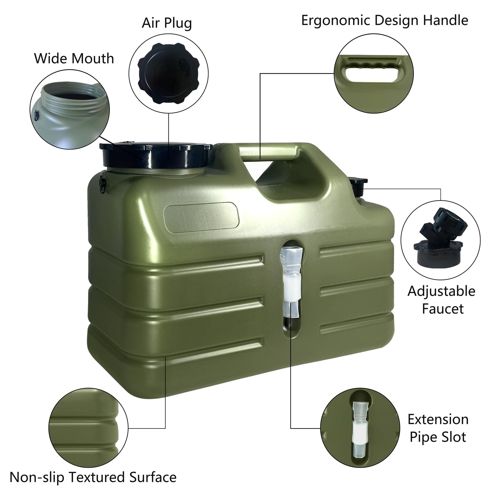 3 Gallon Water Container with Spigot, Portable Camping Water Jug, BPA Free Wa...