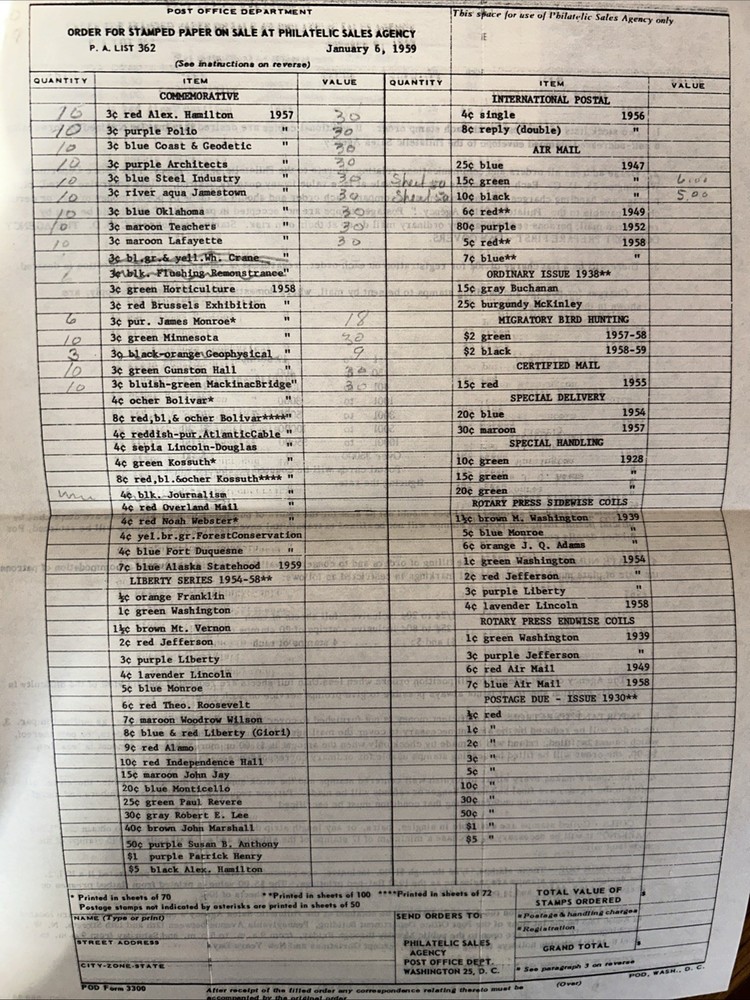 1959 EDITION MINKUS AMERICAN STAMP CATALOG HC