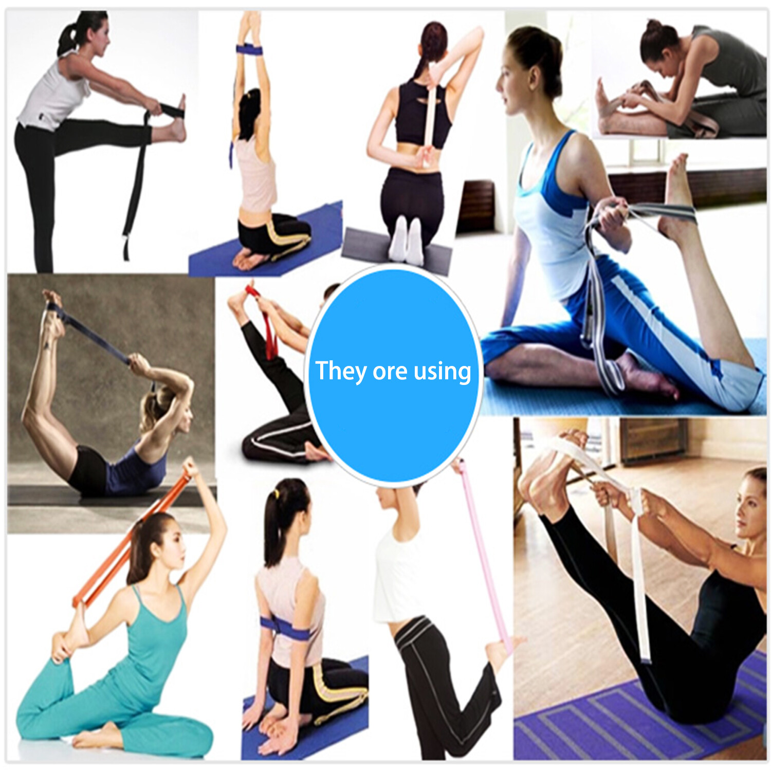 Yoga Stretch Strap Adjustable D-Ring Buckle Belt Gym Waist Leg Fitness Cotton