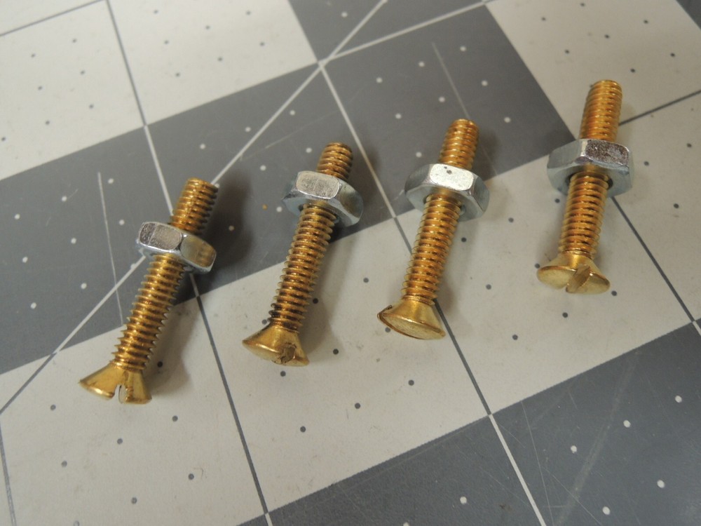 Solid Brass Oval Head Slotted Screws and Nuts for Vox Amplifier Strap Handles