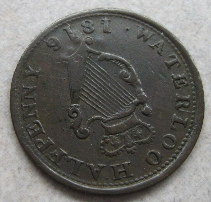 1816 CANADA HALF PENNY WELLINGTON | WATERLOO 10 STRINGS; NICE !!