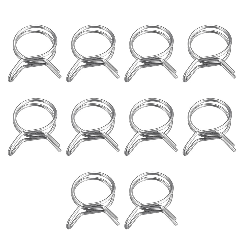 20pcs Double Wire Spring Hose Clamp 304 Stainless Steel 13mm Spring Clips