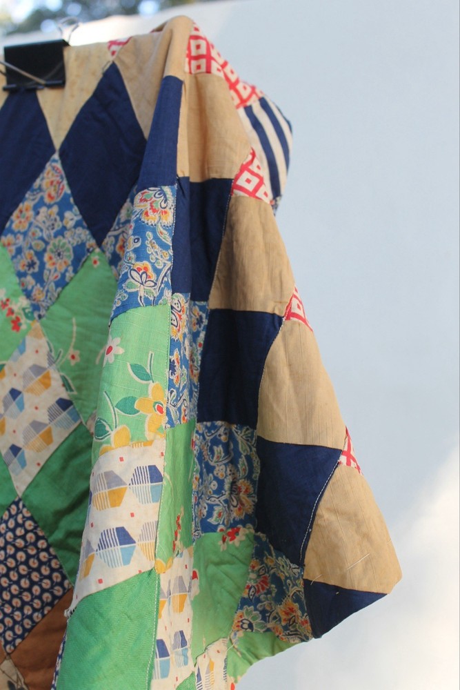 Antique Diamond Patchwork Quilt RARE
