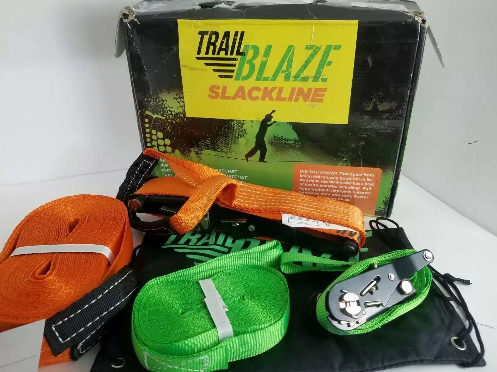 Trail Blaze Slackline Kit, 49FT, full body workout, sharpens focus, good fun!