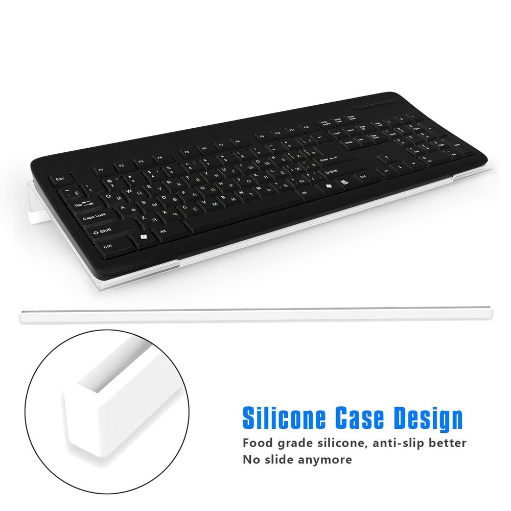 Clear Acrylic Tilted Computer Keyboard Holder for Easy Ergonomic Typing Upgra...