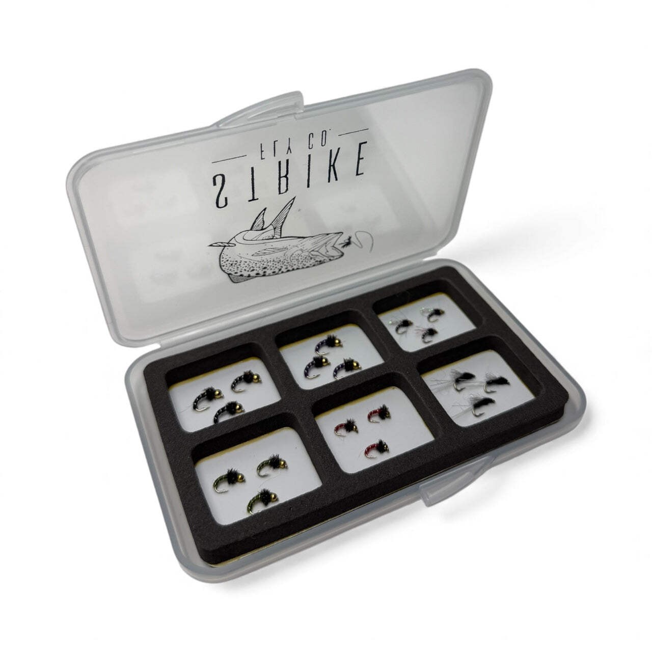 18 Piece Midge Assortment with Magnetic Fly Box- Strike Fly Company
